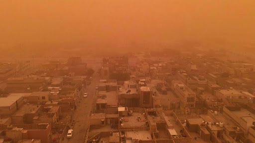 آسمان غرب نارنجی شد