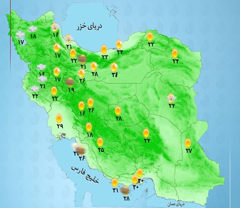 رگبار باران و وزش باد شدید در ۶ استان