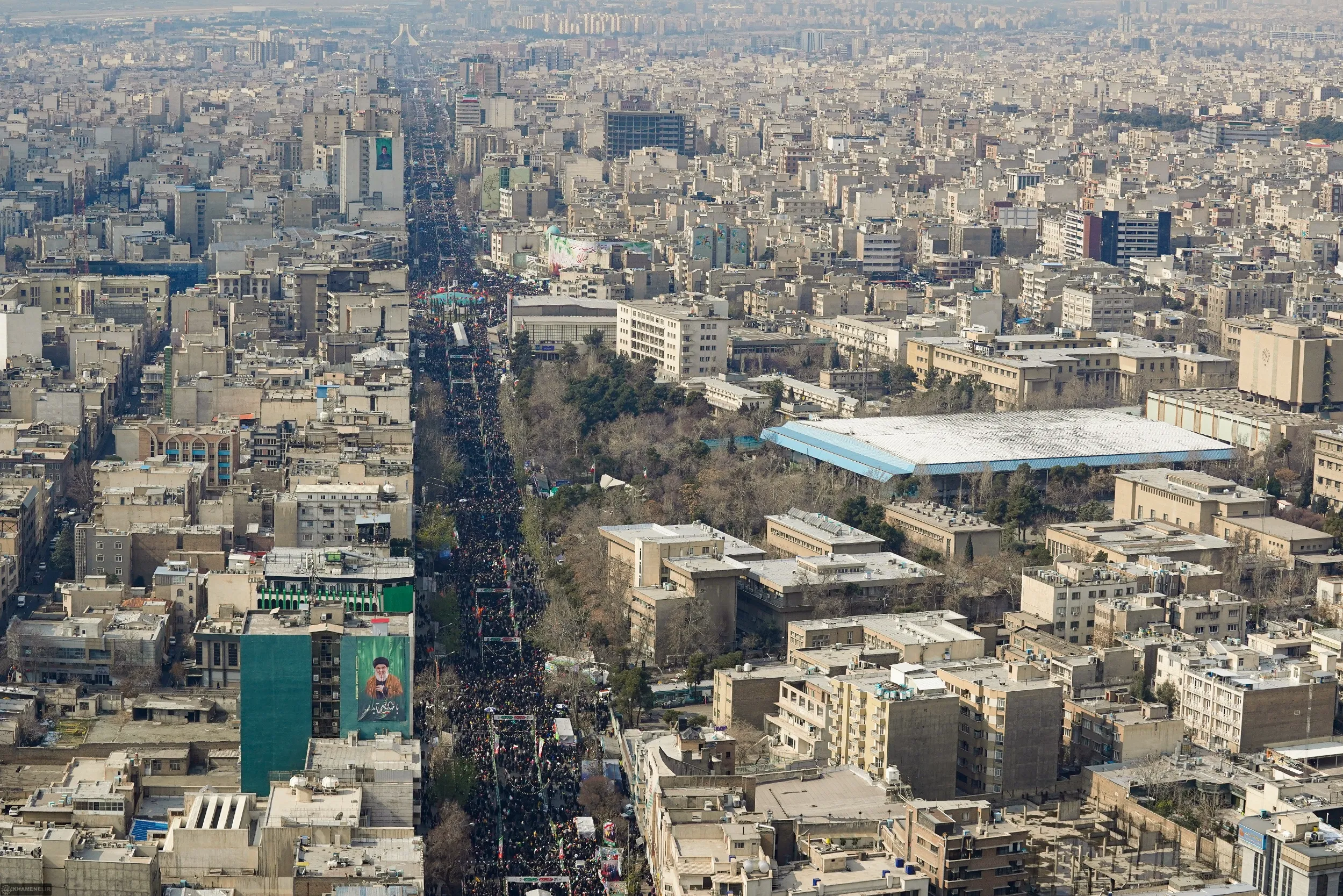 تصاویر هوایی راهپیمایی مردم تهران در ۲۲ بهمن ۱۴۰۳