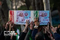 آیین تشییع پیکر مطهر فرماندهان شهید جنگ رمضان در تهران
