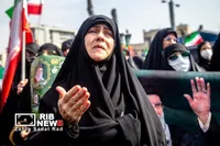 آیین تشییع پیکر مطهر فرماندهان شهید جنگ رمضان در تهران