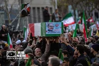آیین تشییع پیکر مطهر فرماندهان شهید جنگ رمضان در تهران